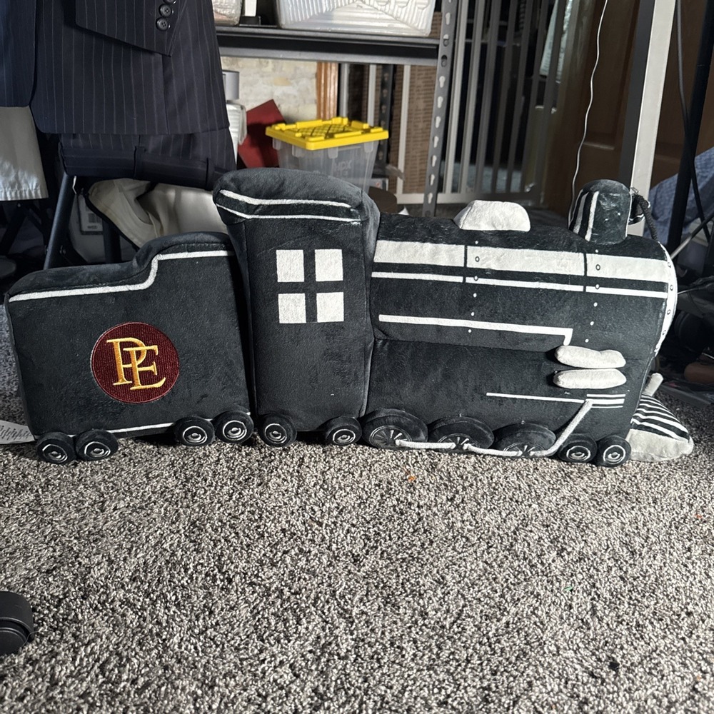 NEW Pottery Barn The Polar Express Movie Locomotive TRAIN Engine Shaped Pillow